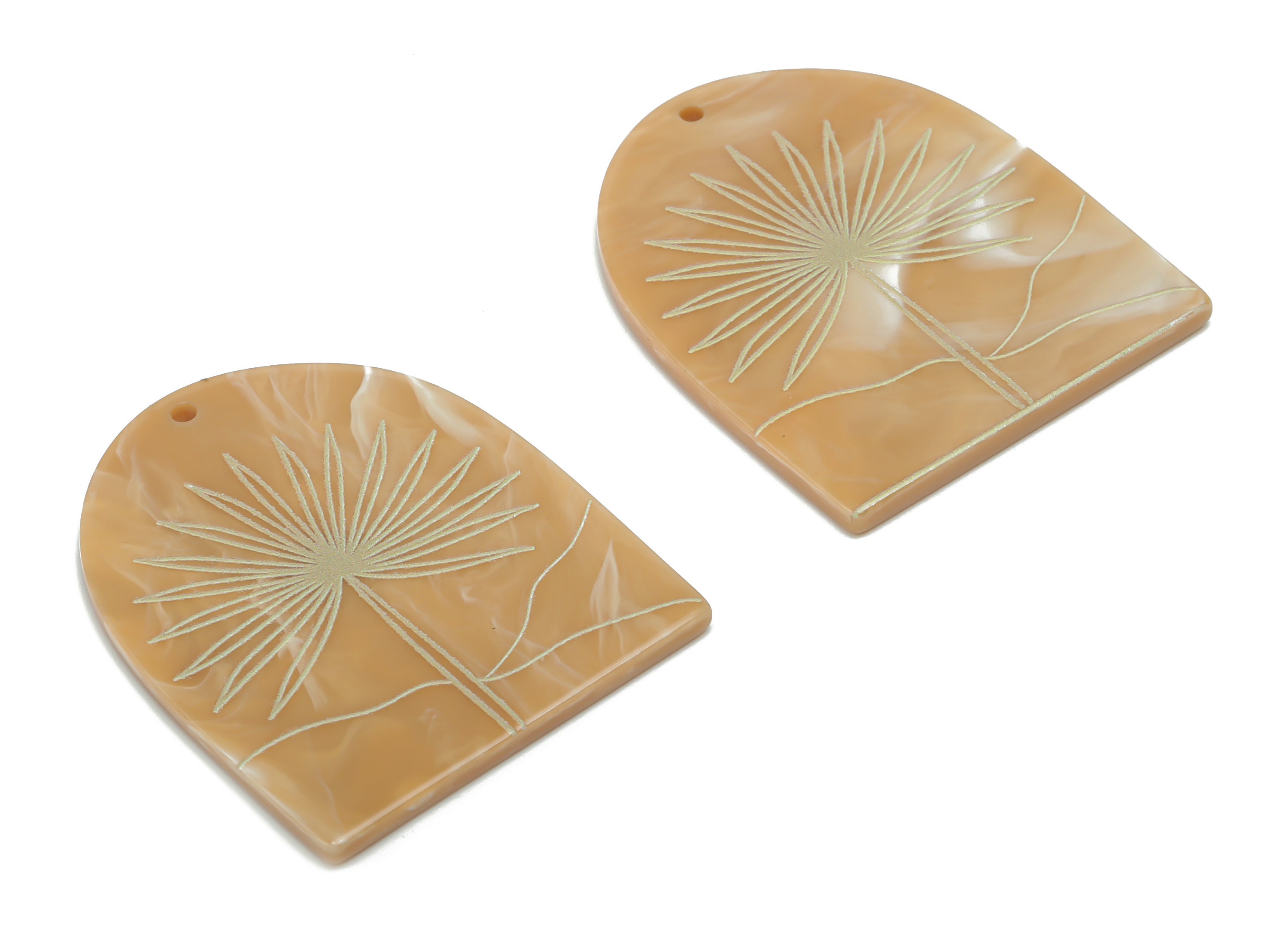アクセサリー lupinus0908 Brass Engraved Round Sun Face Plant Lotus Earring Charms