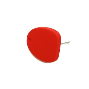 Conector de brincos acrílico vermelho - Base de brinco geométrica fosca moderna - Brinco artesanal - Código de cor: A1054 - 16x14x2 mm - AC3652-A1054