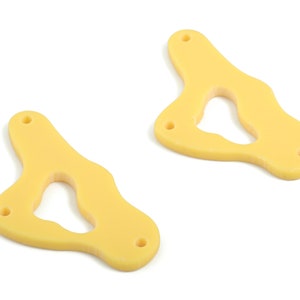Acrylic Cloud Earring Connector - Yellow Cloud Earring Charms - 3 Holes - Color Code:A474 - 33.15x18.19x2.11mm - AC2025-A474