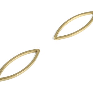 Raw Brass Eye Charm - Brass Eye Earring Finding - Brass Marquise Links - Geometric Connectors - Jewelry Supplies - 19x7.0x0.8mm - PP4145-19