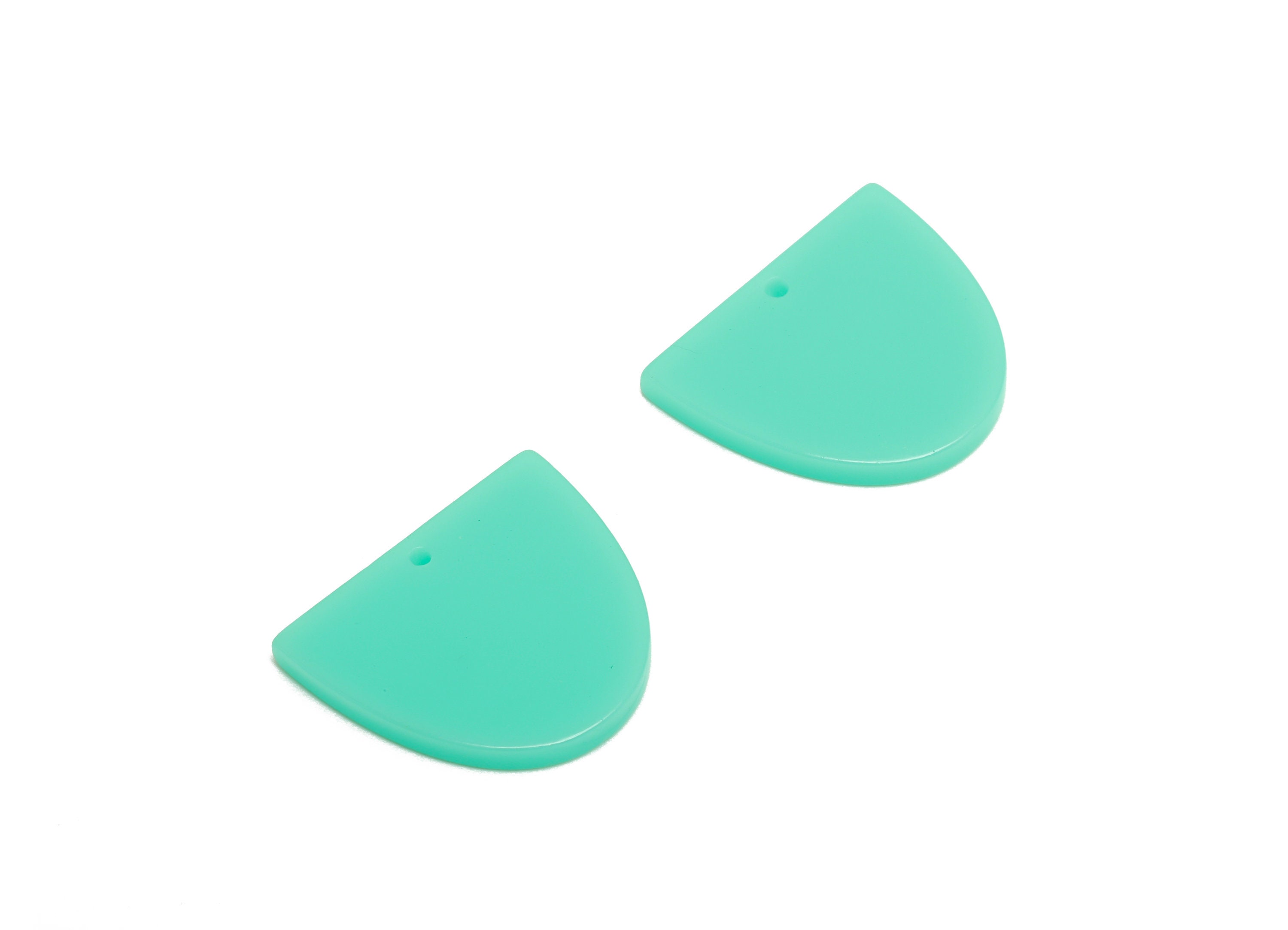 Acrylic D Earring Charms - Acrylic Domed Earring Charm - Acrylic Blue Domed Pendant - Color Code:A486 - 21x18.48x2.7mm - AC2624-A486