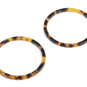 Acetate Hoop Charms - Acetate Circle Pendant - Tortoise Shell Earrings - Jewelry Supplies - Color Code: A01 - 50x50x2.68mm - AC1166-A01
