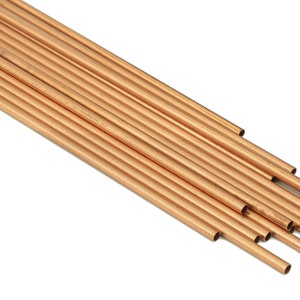 Copper Himmeli Tubes - Raw Copper Round Himmeli DIY Tube Beads - Circle Pipes for Geometric - For Air Plants - 3x0.2x325mm - PP8146-325
