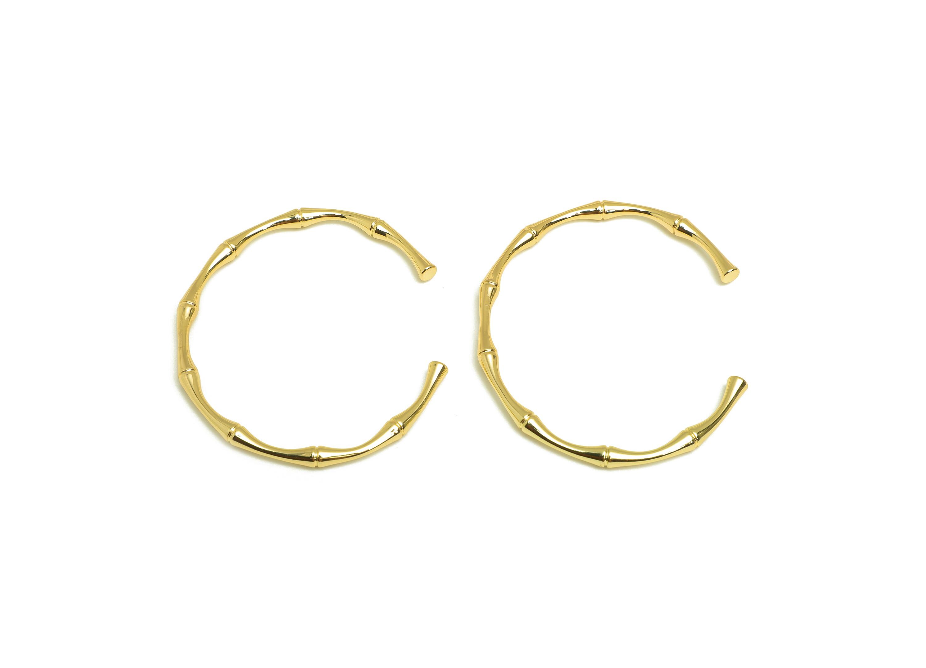 Brass Adjustable Bracelet - Brass Bamboo Circle Bracelet