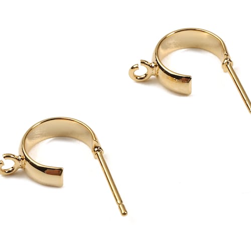 Brass Bar Earring Stud Gold Bar Earring Stud 18K Real Gold Etsy