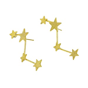 Brass Star Wire Earring Post - Brass Hang Star Earring Stud - Brass Bent Sar Earring Post - Star Earring Post - 55.5x21.7x2.19mm- PP9027