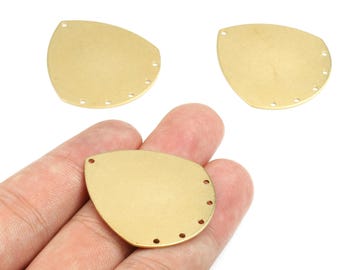 Conectores de latón para caída - Conector de latón en bruto - Componentes para conectores de latón para caída - 35,63 x 32,73 x 1 mm - PP2783
