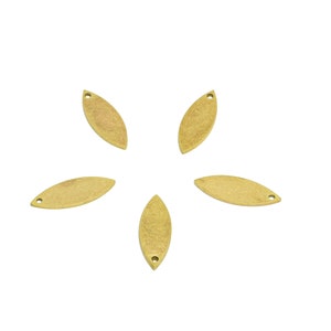 Brass Marquise Earring Charms - Raw Brass Geometry Charm - Semi Marquise Earring Charm - Jewelry Supplies - 14.66x5.25x0.7mm - PP8841