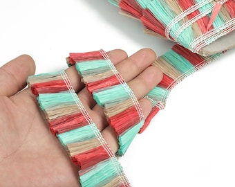 Raffia Tassels Strip - Natural Raffia Grass - Raffia Tassels Skirt - Jewelry Accessories - Earring Findings - 28x1.1mm - RS1066