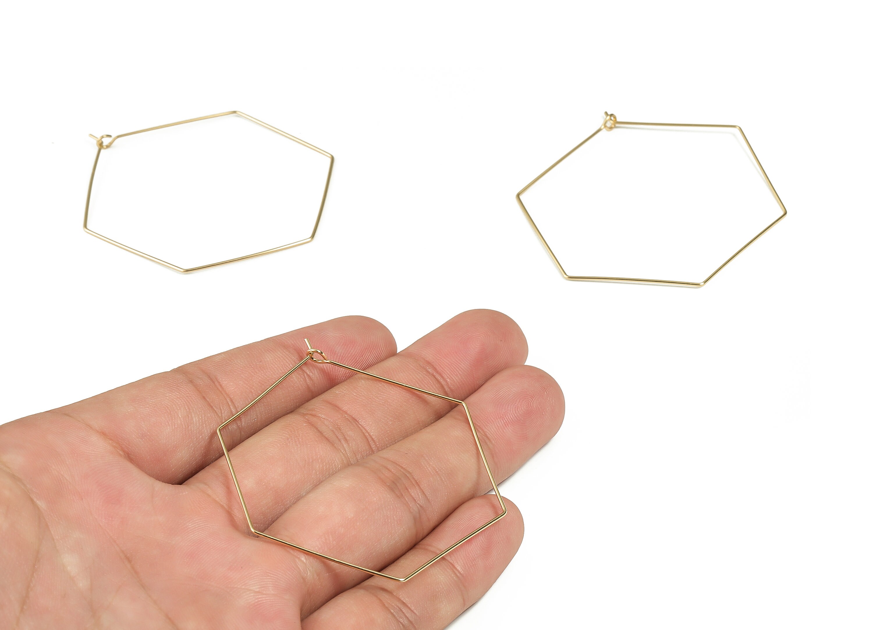 ピアス ORR Pentagon Earrings Pentagon Hoop Earrings,3 Set Earrings,triple Earlobe