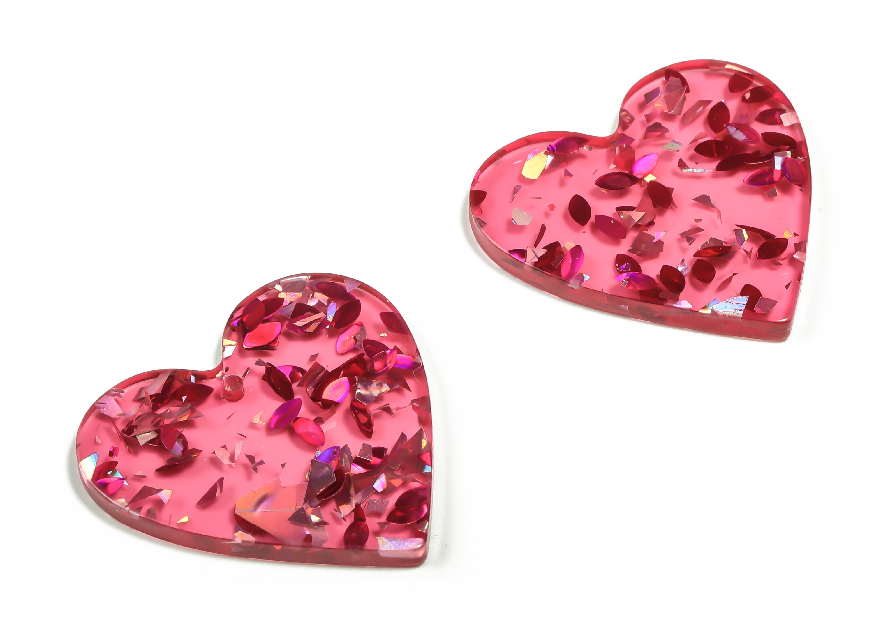 1032 Pieces Acrylic Heart Rhinestone Heart Crystal Gems Rhinestone Flat  Back Heart Rhinestones 18 mm/ 12 mm/ 10 mm/ 6 mm for Valentine's Day  Wedding