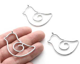 アクセサリー zzz Big Bird Shaped Charms- Zinc Alloy Earring Finding - Nickel