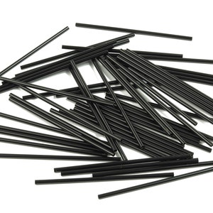 Matowe czarne rurki Himmeli - surowe mosiężne okrągłe koraliki Himmeli DIY - okrągłe rury do geometrii - do roślin powietrznych - 2x0,2 x 60 mm - PP4568B-60