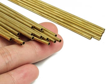 Round Brass Himmeli Tubes - Raw Brass Himmeli DIY Tube Beads - Circle Pipes for Geometric Shapes - For Air Plants -2.5x0.2x130mm- PP4569-130