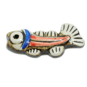 Perline di pesce in ceramica smaltata - Perline artigianali per ciondoli di collane - Perline di vita marina - Materiali per la realizzazione artigianale - 57x20x10mm - NS2788