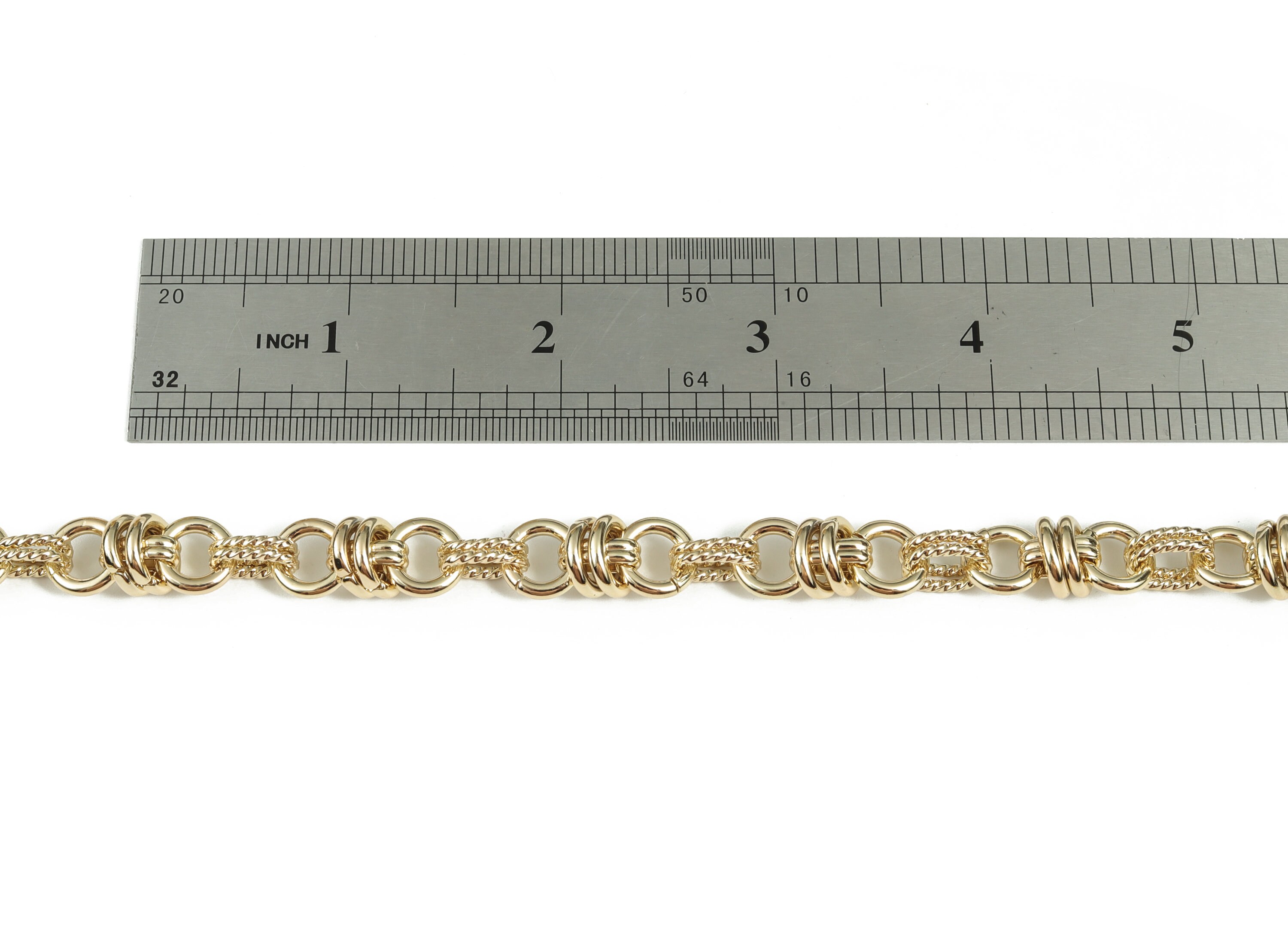 Gold Textured Round Link Chain - 14K Real Gold Brass Thick Chunky Chain ...