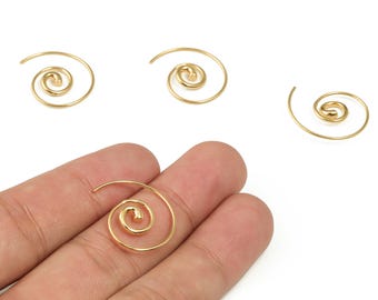 Brass Earring Hook - Gold Earring Wire -18K Real Gold Plated Brass - Brass Ear Wires - Jewelry Making Supplies -22.13x21.65x2.56mm- RGP3995