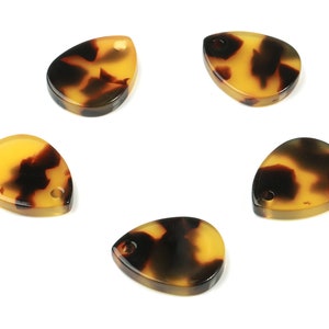 Acetate Drop Earring Charms - Tortoise Shell Drop Pendant - Jewelry Making Supplies - Color Code:A02 - 15.95x12.47x2.51mm - AC1839-A02