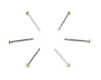 Earring Post Stud With Raw Brass Head - 2*12 - 202 Stainless Steel Earring Posts - Jewelry Supplies - 12.1x2.03mm - PP3103