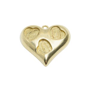 Raw Brass Heart Pendant - Elegant Love Pendant for Necklace - Heart Enamel Setting Pendant - Jewelry Findings - 19.4x17.4x3.7mm - PP11474