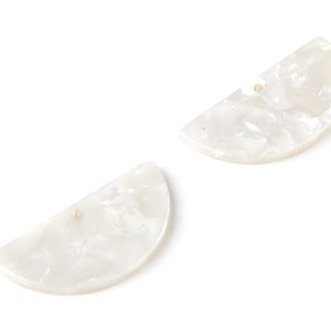Acetate Semicircle Charms - Semicircle Pendant -  Earring Findings - Jewelry Supplies - Color Code: A12 - 33.5x16.5x2.6mm - AC1006D