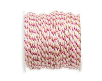 Polyester Cotton Braided Cord - 10m/Roll - Braided Polyester Cotton Trim - Braided Rope For DIY Projects - Twisted Rope For Crafts - HM1078F