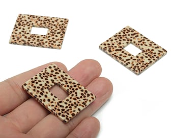 6pcs Acetate Rectangle Earring Charms - Acetate Rectangle Pendant - Jewelry Supplies - Color Code: A789 - 39.8x31.8x2.8mm - AC2379-A789
