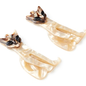 Acrylic Celluloid Acetate Charm - Cat Shaped Keychain Pendant - Very Nice KeyChain Charms - 61x35x7.6mm - AC1405
