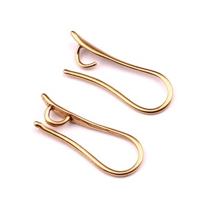 Brass Ear Wires - Raw Brass Ear Hooks - Earring Findings - Jewelry Supplies - 21x7.5mm - PP1164
