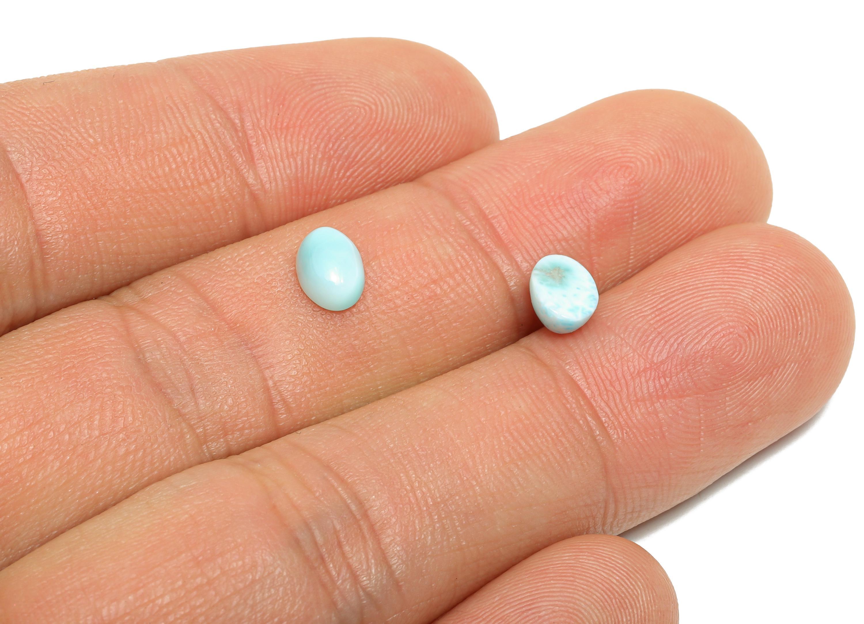 larimarです^ ^ 5*7mm Oval Larimar Natural Stone - Blue Larimar Cabochon for