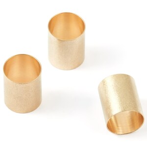 Industrial Brass Tube - Brass Tube Beads - Raw Brass Plain Tube Beads - jewelry supplies - 15.86x12.98x0.38mm - PP1477 image 3