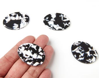 Acetate Oval Earring Charms - Acrylic Oval Pendant - Earring Findings - Jewelry Supplies - Color Code: A17 - 39,73x30,4x2,65mm - AC1216A