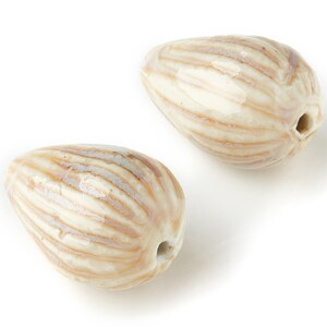 Glazed Ceramic Beads - Carved Shaped Beads - Handmade Beads - Necklace Beads - Connectors Beads - Jewelry Supplies - 34.54x23.27mm - NS1044 image 2