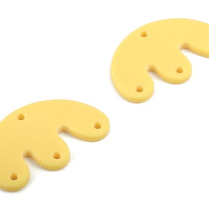 Acrylic D Earring Connector - Yellow M Earring Charms - 4 Holes - Jewelry Supplies - Color Code:A474 - 29.66x18.22x2.11mm - AC2035-A474