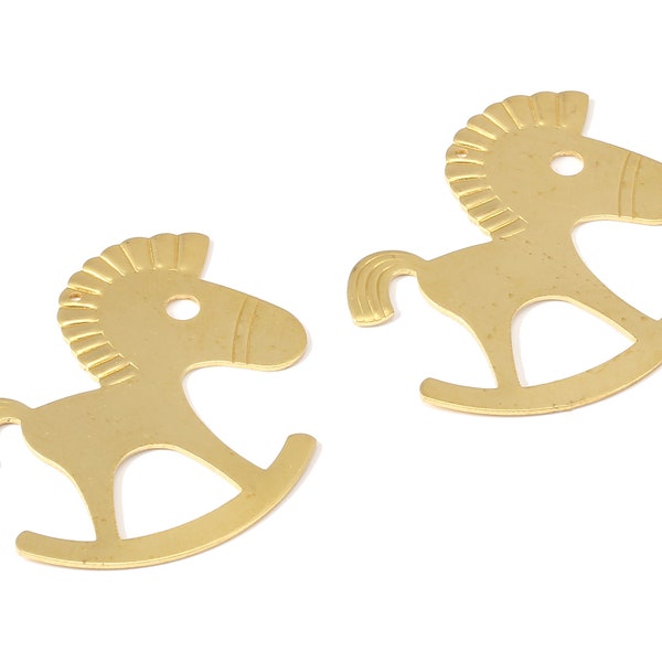 Brass Trojan Charms - Raw Brass Trojan Earrings and Pendant - Earring Findings - Jewelry Supplies - 49.21x43.84x0.77mm - PP2278