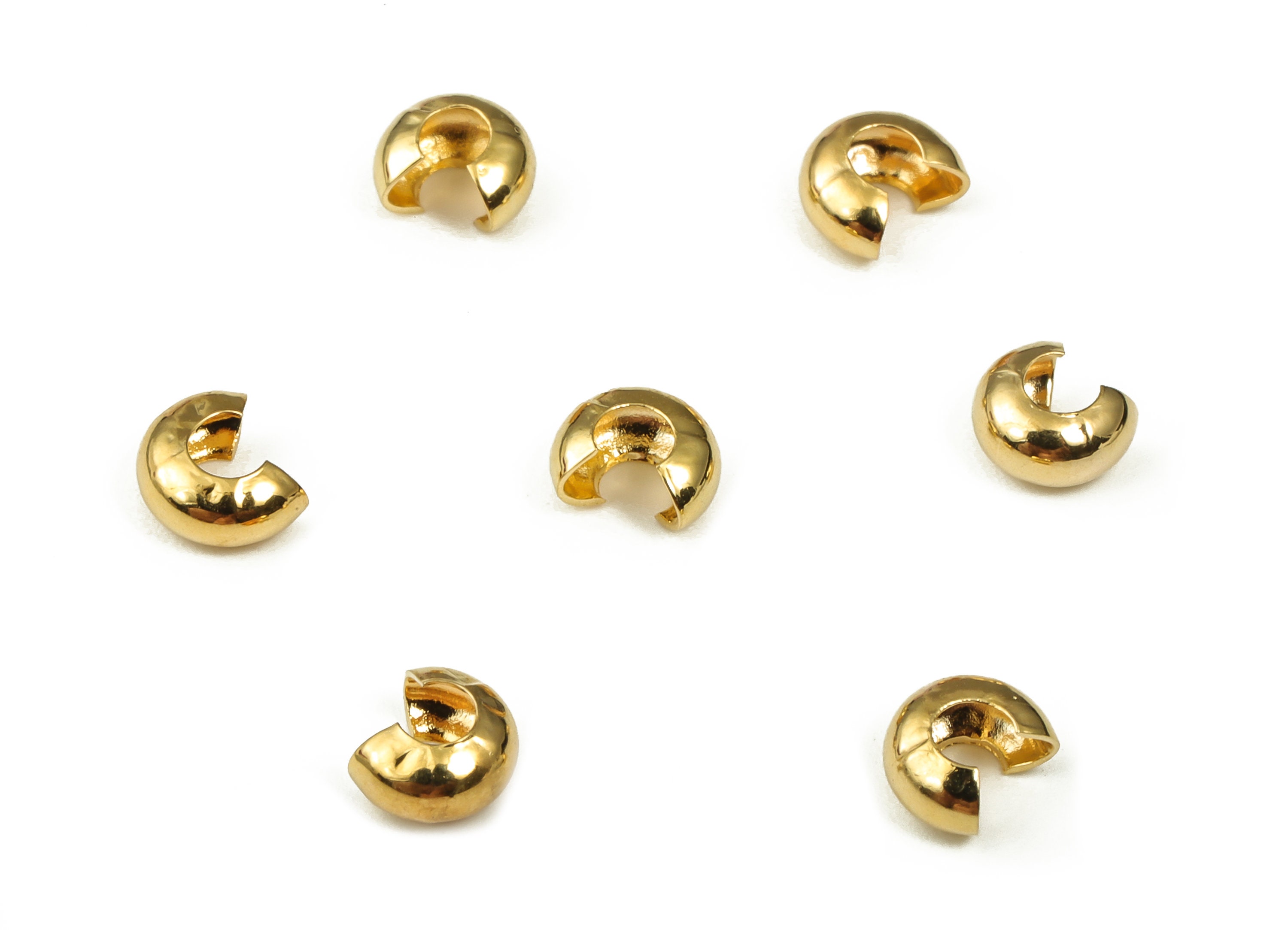 UNICRAFTALE 100 Perline Distanziali Cubiche In Ottone Placcato Oro 18K - Diametro 6mm, Foro 4mm Per Gioielli