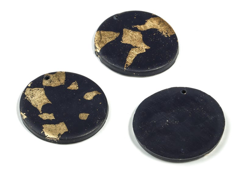 PolymerClay Round Earring Charms - PolymerClay Circle Pandant - Earring Findings - Jewelry Handmade - 30.25x30.25x3.11mm - PC2264A image 3