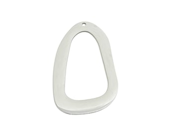 Steel Teardrop Charms - DIY Craft Geometry Component - Modern Geometry Jewelry Charms - Steel Jewelry Finding - 43x25x0.98mm - SS2308