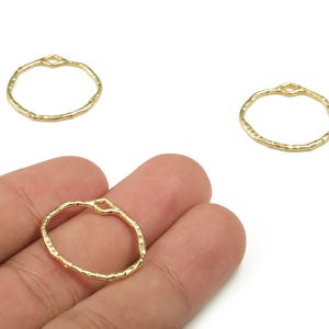 Gold Tone Plated Alloy Round Earring Charms – Zinc Alloy Pendant Jewelry Making (22.8x21.1x1.2mm) ZZ1805 image 1