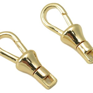 Brass Lobster Claw - Brass Gourd Clasp Charm -Brass Parrot Clasps- For Necklace - 18K Real Gold Plated - 22.97x 7.8 x 7mm-RGP6083