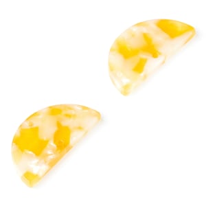 Acetate Semicircle Connectors Charms - 2 Hole - Semicircle Earrings - Earring Findings - Color Code: A43 - 15x30x2.6mm - AC1061R