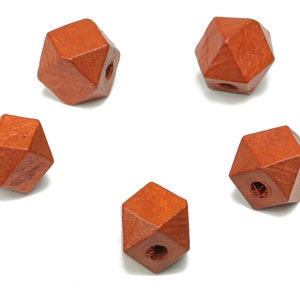 Hemu Wood Faceted Icosahedron Bead Earring Connector - Hemu Wood Faceted Icosahedron Bead - Jewelry Supplies - 9.6x9.6x9.85mm - BB1178A