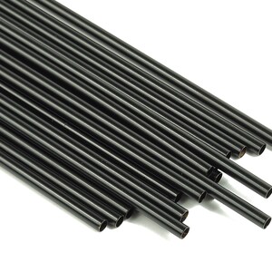 Matte Black Himmeli Tubes - Raw Brass Round Himmeli DIY Tube Beads - Circle Pipes for Geometric - For Air Plants -3x0.2x130mm- PP4570B-130