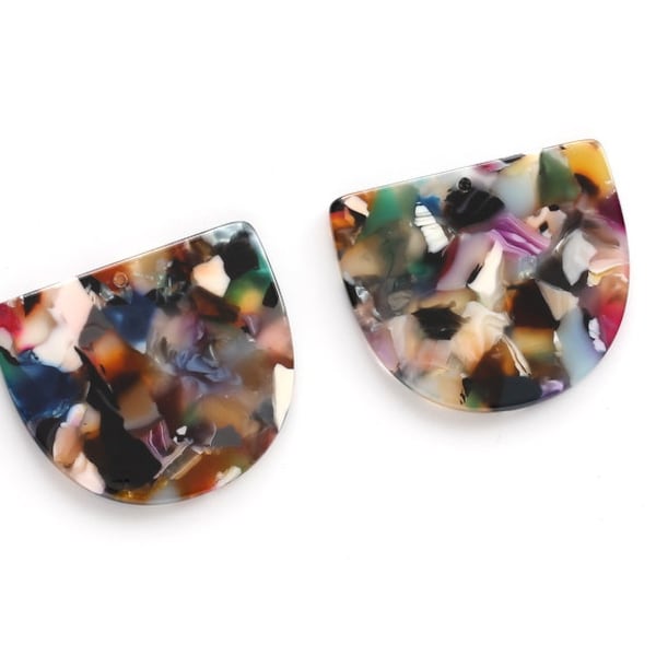 Acetate D Charms - D Earrings and Pendant - Earring Findings - Jewellery Supplies - Color Code: A60 - 29.5x34.3x2.48mm - AC1094G