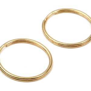 KC Gold Tone Metal Key Rings - Split Rings - Circle Key Rings - Keychain Connectors - Key Ring Findings - 29.37x29.37x1.73mm - PP2853KC