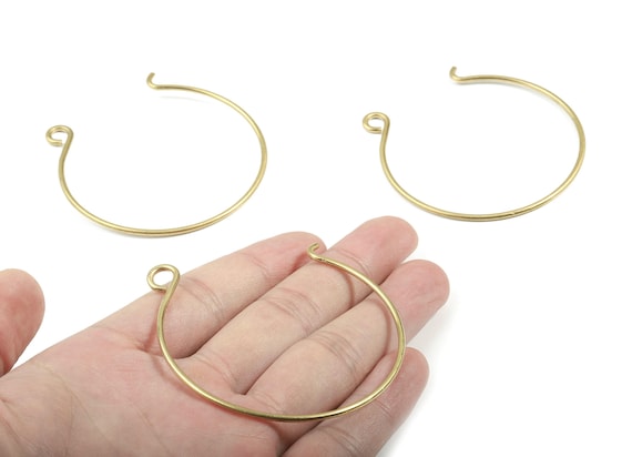 Brass Wire Bracelet - Raw Brass Bracelet - Brass Wire Bangle - Jewelry Supplies - 64x60x2mm - PP3534