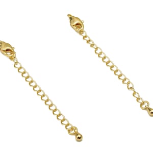 Extender Curb Chain - Extender Safety Clasp - Drop Lobster Clasp - Extension Chain - Parrot Clasps - 18K Real Gold Plating -71x6x3mm-RGP5570
