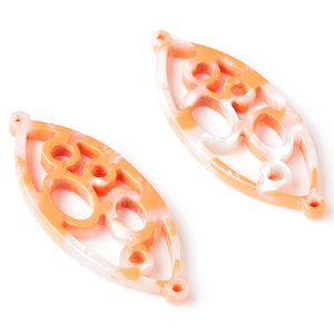 Acetate Leaf Earring Charms - Leaf Shaped Pendant - Earring Findings - Jewelry Supplies - 43.78x18x2.84mm - AC1372J