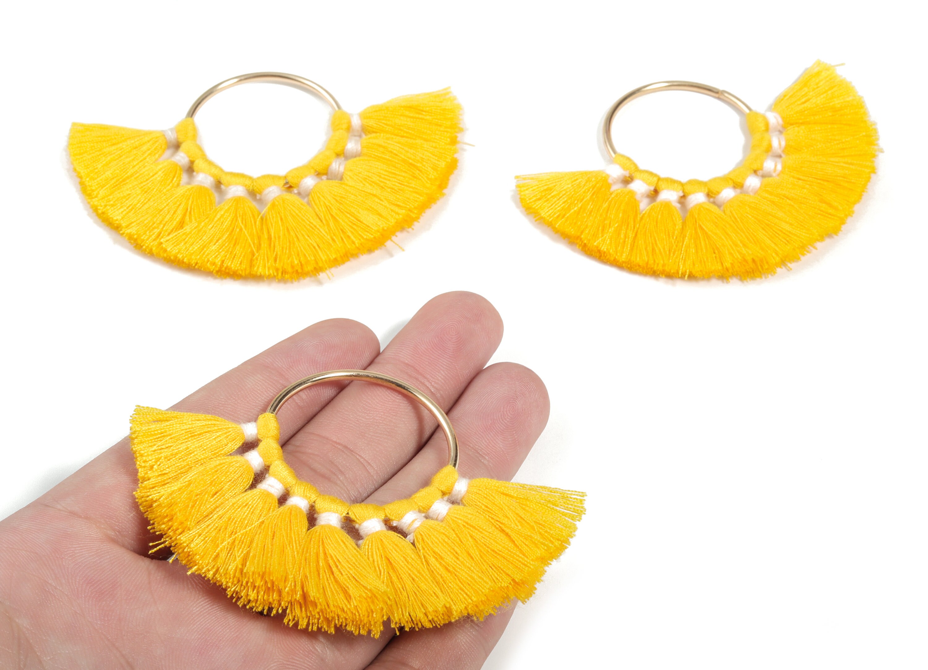 Fan Tassel Earring Charms With Ring Tassel Earring Pendant Etsy