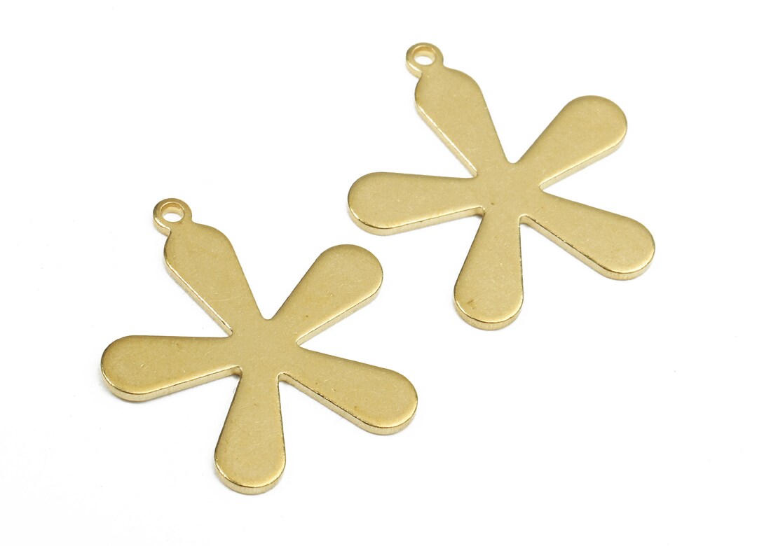 Brass Flower Charms Raw Brass Flower Earrings and Pendant Brass Flower